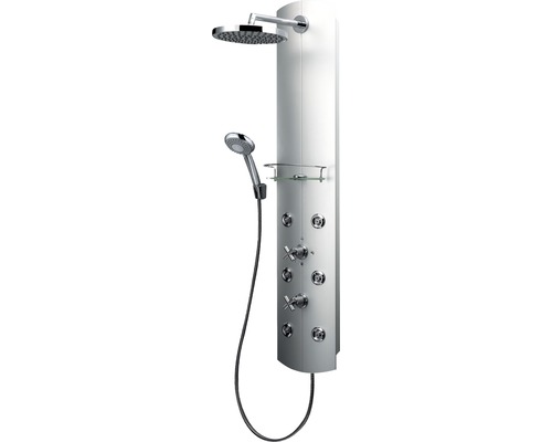 Sprchový panel Schulte s termostatem a hlavovou sprchou chromová optika (D9676 41)