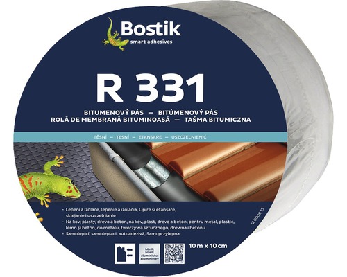 Bitumenový pás Bostik R 331, 10 m x 10 cm, hliník-0