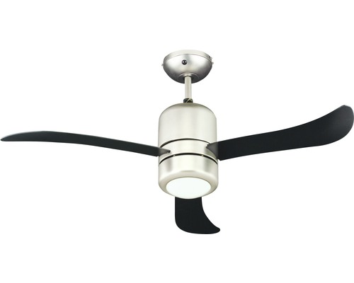 Stropní ventilátor Madeira Basmont, Ø 112 cm, nikl, s osvětlením
