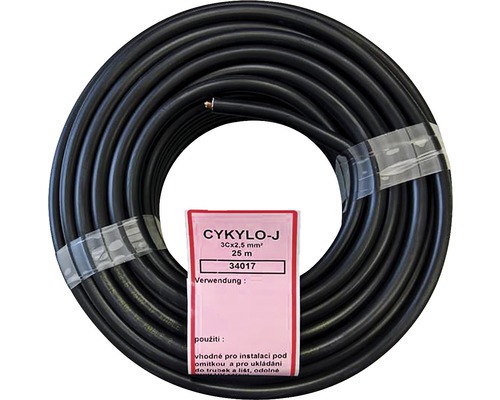 Kabel CYKYLO-J 3Cx2,5mm² černý 25m