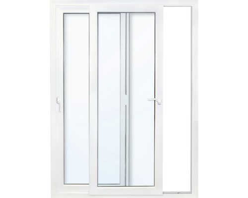 Posuvné dveře plastové bílé s tvrzeným sklem 1800 x 2000 mm