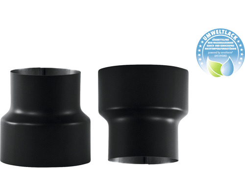 Kouřová přechodka černá Senotherm UHT-HYDRO tloušťka stěny 2 mm Ø ze 130 mm na 150 mm