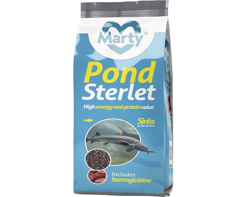 Krmivo pro jezírkové ryby, granulované MARTY PondSterlet 8 l