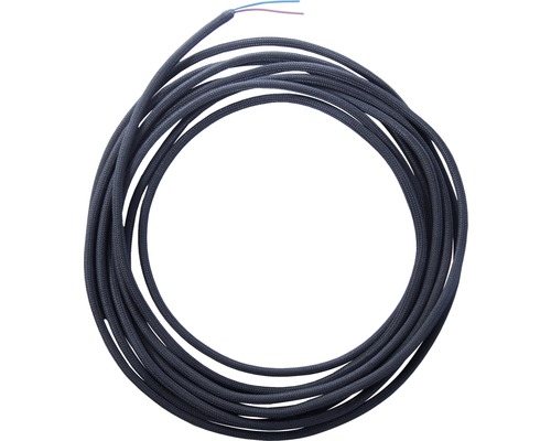 Textilní kabel H03VV-F 2x0,75 černá, metrážové zboží-0