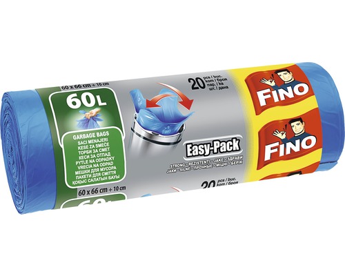Pytle na odpadky FINO Easy pack 60 l / 20 ks, modré