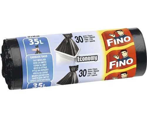 Pytle na odpadky FINO, 35 l / 30 ks, černé