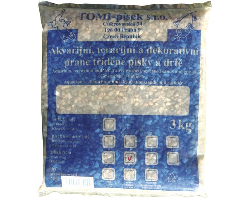 Akvarijní písek, říční 0,3-1 cm 3 kg