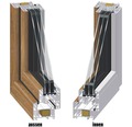 Balkónové dveře plastové dvoukřídlé se štulpem ESG ARON Basic bílé/antracit 1600 x 2050 mm