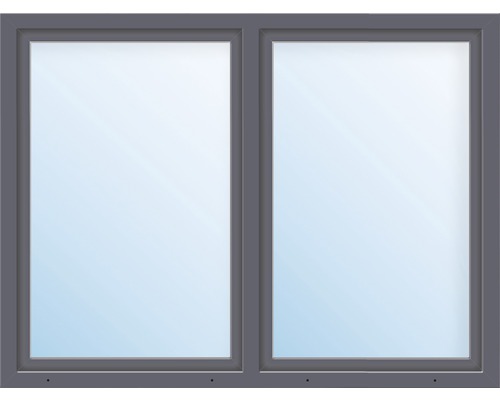 Plastové okno dvoukřídlé se štulpem ESG ARON Basic bílé/antracit 1500 x 1400 mm-0