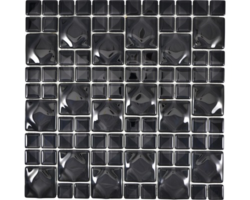 Skleněná mozaika WAVY 05 30x30 cm černá-0