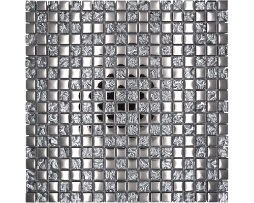 Skleněná mozaika XCM M620 30x30 cm stříbrná