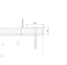 Ukončovací lišta schodová Skandor šroubovací 2700 x 24,5 x 9,5 mm stříbrná-thumb-3