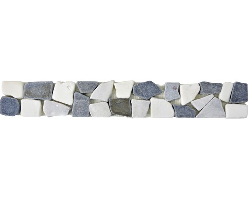Mozaika z přírodního kamene BO Ciot GW9 5x30 cm šedá/bílá/černá