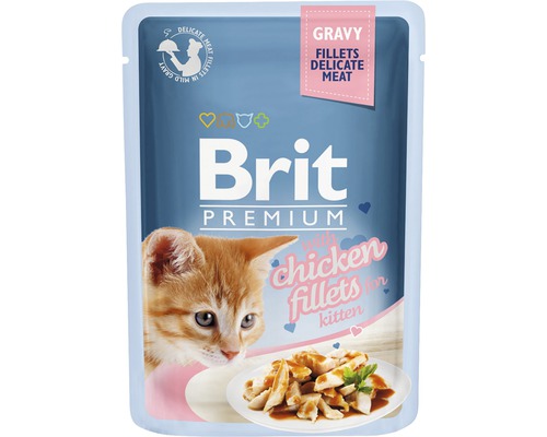 Kapsička pro kočky Brit Premium chicken filets in gravy for Kitten 85 g
