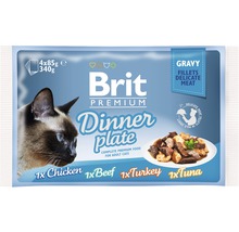 Kapsička pro kočky Brit Premium dinner plate in gravy 340 g (4 x 85 g)-thumb-0