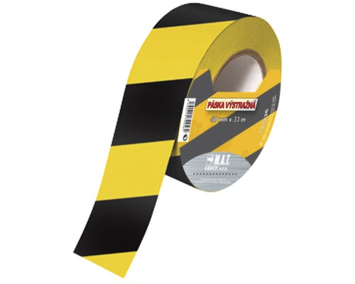 Výstražná páska, žluto-černá, 75 mm x 500 m