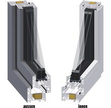 Balkónové dveře plastové dvoukřídlé se štulpem ESG ARON Basic bílé/antracit 1250 x 2100 mm-thumb-3