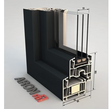 Balkónové dveře plastové dvoukřídlé se štulpem ESG ARON Basic bílé/antracit 1200 x 2050 mm-thumb-2