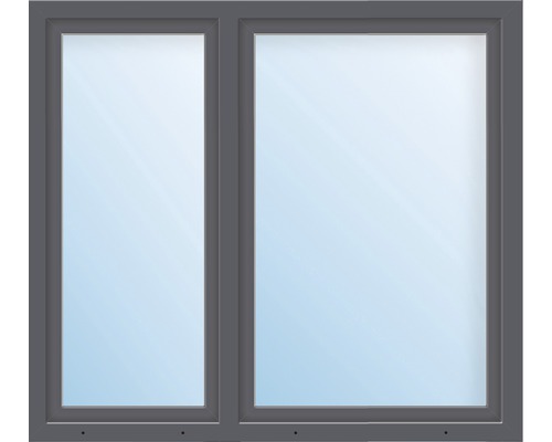 Plastové okno dvoukřídlé ESG ARON Basic bílé/antracit 1500 x 1600 mm (1/3-2/3)-0