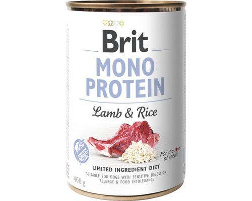 Konzerva pro psy Brit Mono Protein Lamb & Rice 400 g