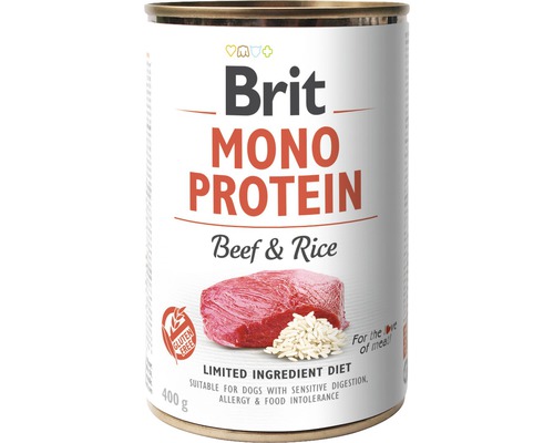 Konzerva pro psy Brit Mono Protein Beef & Rice 400 g