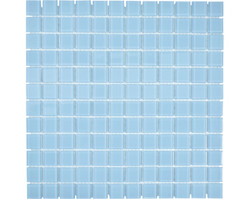 Skleněná mozaika CM4SE83 Crystal uni světle modrá 30x30 cm