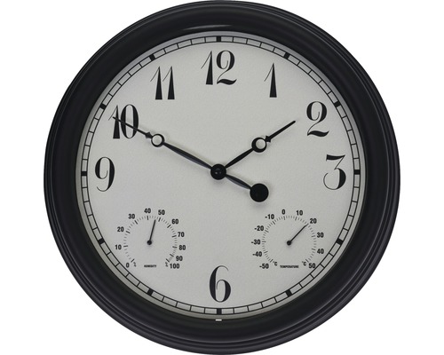Nástěnné hodiny Outdoor černé Ø 38 cm
