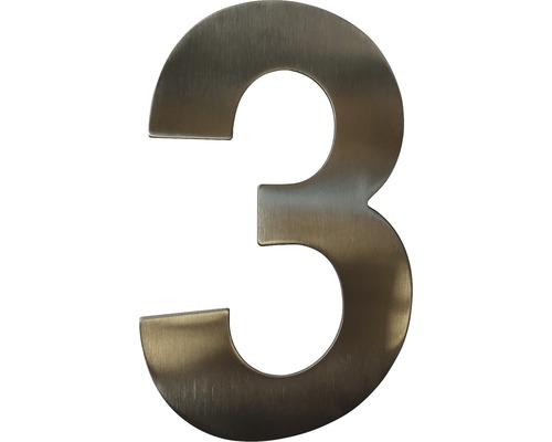 Domovní číslo "3" nerezová ocel, 15 cm
