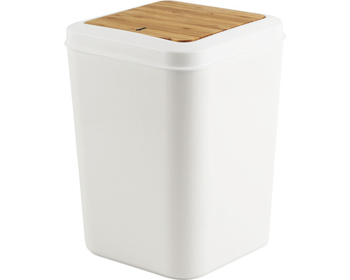 Odpadkový koš do koupelny Form & Style 7 litrů bílá/bambus
