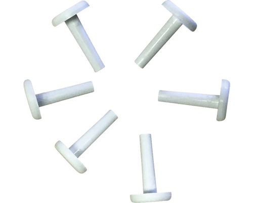 Fixační kolík na silonové lanko, bílý, 6ks