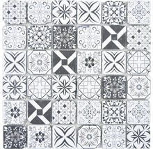 Skleněná mozaika XCM 8RBW47 30x30 cm bílá/černá-thumb-0
