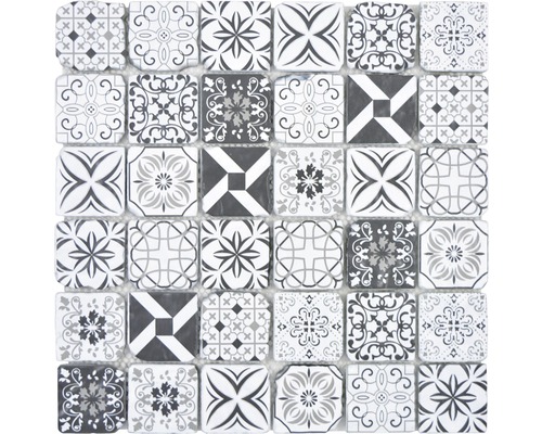 Skleněná mozaika XCM 8RBW47 30x30 cm bílá/černá-0
