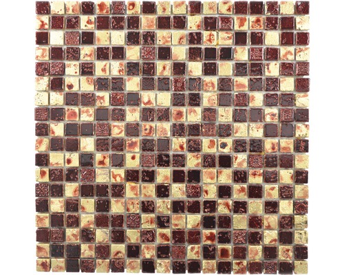 Mozaika z přírodního kamene XAM 67 30x30 cm zlatá/červená-0