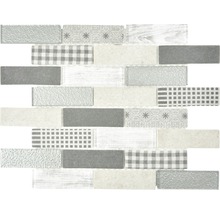 Skleněná mozaika XCM BR89 Brick 29,7x25,8 cm šedá-thumb-0
