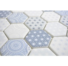 Skleněná mozaika Emily HX45 šestiúhelník 32,40x28 cm světle modrá-thumb-1