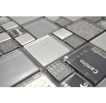 Skleněná mozaika XCM MC529 29,8x29,8 cm stříbrná/šedá/černá-thumb-1