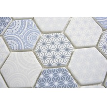 Skleněná mozaika Emily HX45 šestiúhelník 32,40x28 cm světle modrá-thumb-3