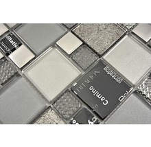 Skleněná mozaika XCM MC529 29,8x29,8 cm stříbrná/šedá/černá-thumb-3
