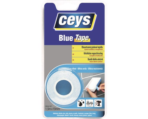 Oboustranná lepící páska Ceys Blue Tape 1,5m x 19mm-0