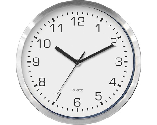 Nástěnné hodiny kovové bílé Ø 25 cm