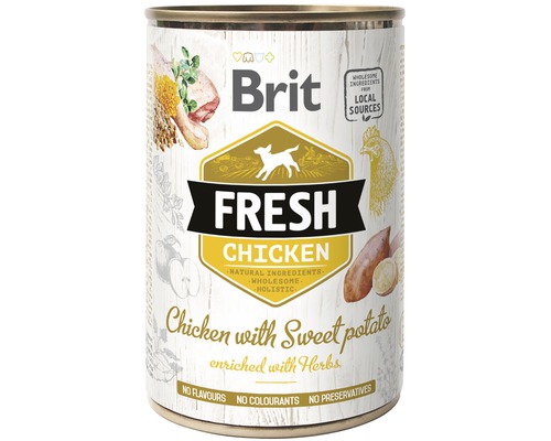 Konzerva pro psy Brit Fresh Chicken with Sweet potato 400 g-0
