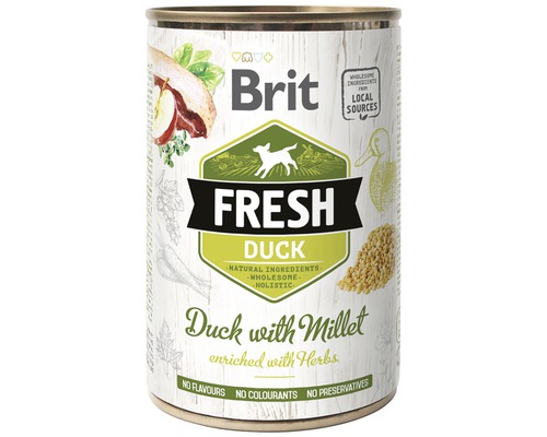 Konzerva pro psy Brit Fresh Duck with Millet 400 g-0