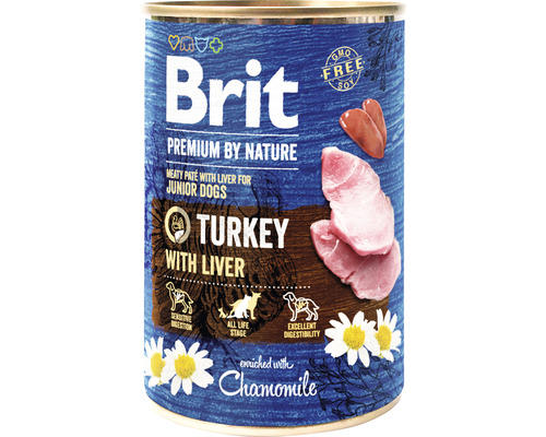 Konzerva pro psy Brit Premium by Nature Turkey with Liver 400 g-0