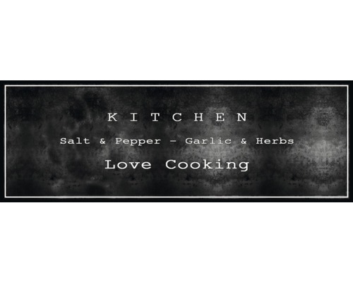 Koberec běhoun Love Cooking černý 50x150 cm-0