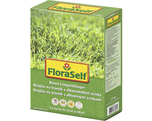 Trávníkové hnojivo FloraSelf s dlouhodobým účinkem 2,5 kg/ 80 m²