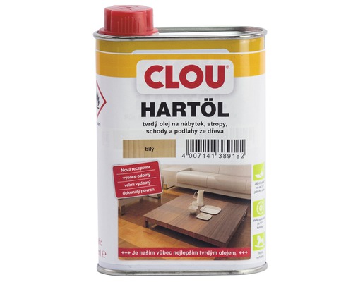 Olej na dřevo Clou Hartöl tvrdý bílý 0,25 l ekologicky šetrné-0
