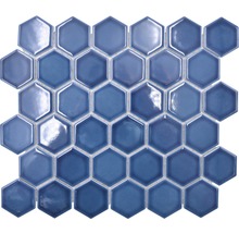 Keramická mozaika HX530 šestiúhelník uni modrozelená lesklá-thumb-0