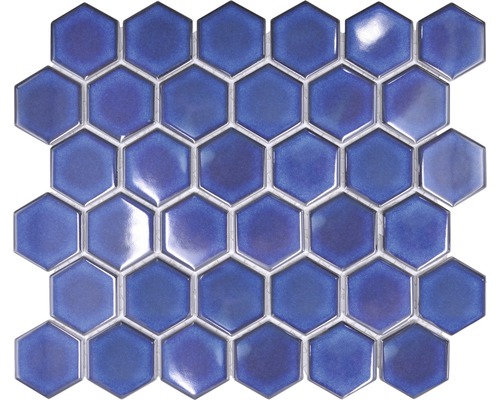 Keramická mozaika HX560 šestiúhelník uni kobaltově modrá lesklá