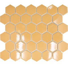 Keramická mozaika HX570 šestiúhelník uni okrová oranžová lesklá-thumb-0