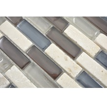 Skleněná mozaika XCM IL037 vazba 29,8x30,4 cm křišťál/kámen mix-thumb-2